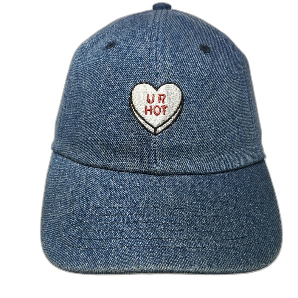 Universal Thread Baseball Cap Blue One Size Denim Heart UR HOT Adjustable Hat